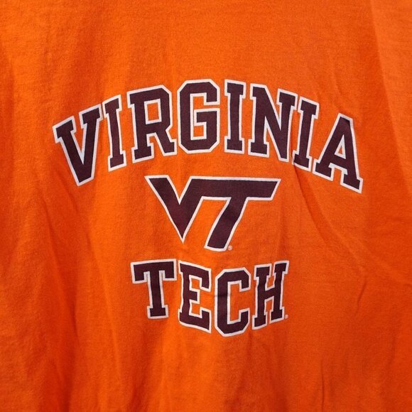 Champion Virginia Tech T-Shirt Size S Short Sleeve Orange Cotton - Picture 2 of 5